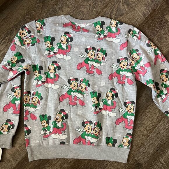 Disney's Mickey and Minnie Mouse Ice Skating Sweatshirt- Size Medium - Picture 4 of 8
